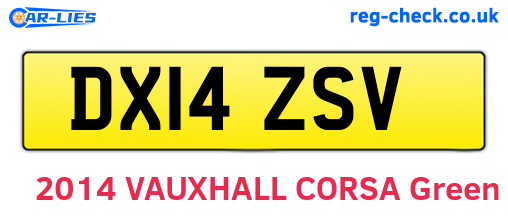 DX14ZSV are the vehicle registration plates.