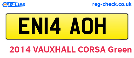 EN14AOH are the vehicle registration plates.