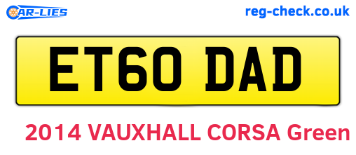 ET60DAD are the vehicle registration plates.