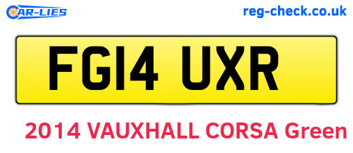 FG14UXR are the vehicle registration plates.