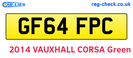 GF64FPC are the vehicle registration plates.