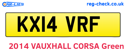 KX14VRF are the vehicle registration plates.
