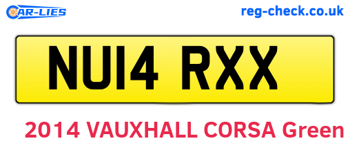 NU14RXX are the vehicle registration plates.