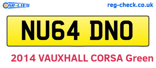 NU64DNO are the vehicle registration plates.