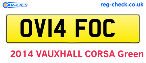 OV14FOC are the vehicle registration plates.
