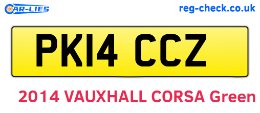 PK14CCZ are the vehicle registration plates.