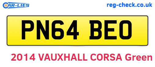 PN64BEO are the vehicle registration plates.