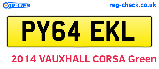 PY64EKL are the vehicle registration plates.