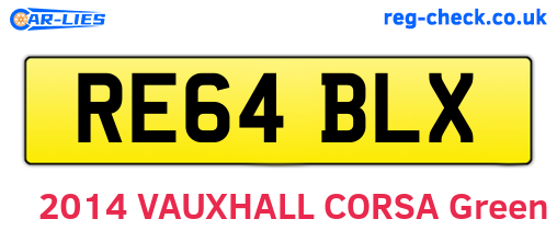 RE64BLX are the vehicle registration plates.