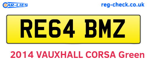 RE64BMZ are the vehicle registration plates.