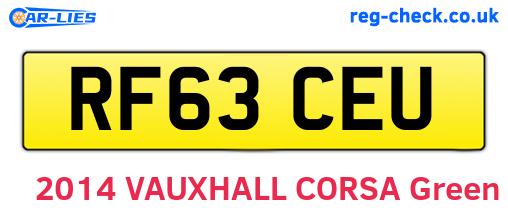 RF63CEU are the vehicle registration plates.