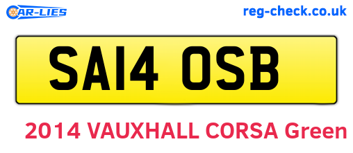 SA14OSB are the vehicle registration plates.