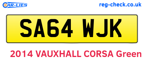 SA64WJK are the vehicle registration plates.