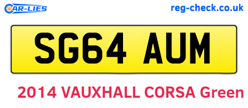 SG64AUM are the vehicle registration plates.
