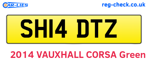 SH14DTZ are the vehicle registration plates.