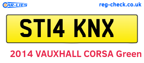 ST14KNX are the vehicle registration plates.