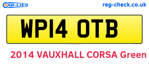 WP14OTB are the vehicle registration plates.