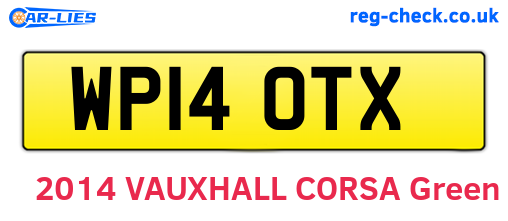 WP14OTX are the vehicle registration plates.