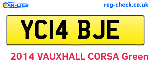 YC14BJE are the vehicle registration plates.