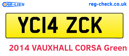 YC14ZCK are the vehicle registration plates.