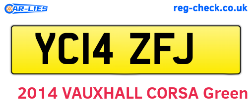 YC14ZFJ are the vehicle registration plates.