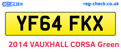 YF64FKX are the vehicle registration plates.