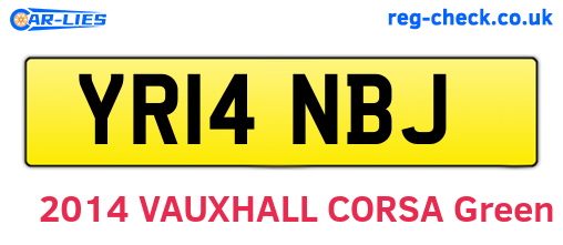 YR14NBJ are the vehicle registration plates.