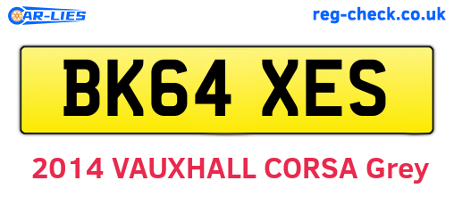 BK64XES are the vehicle registration plates.