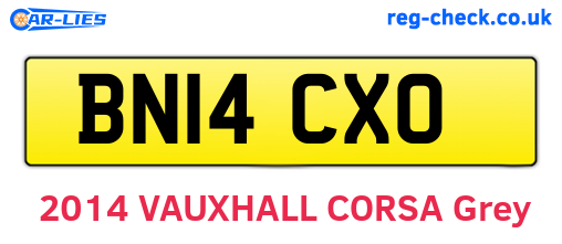 BN14CXO are the vehicle registration plates.