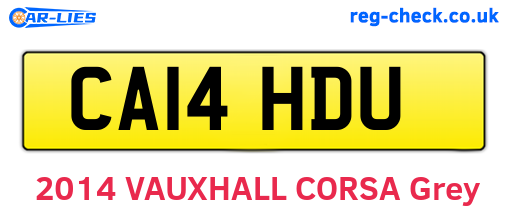 CA14HDU are the vehicle registration plates.