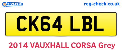 CK64LBL are the vehicle registration plates.