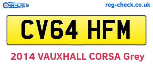 CV64HFM are the vehicle registration plates.