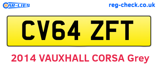 CV64ZFT are the vehicle registration plates.