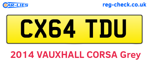 CX64TDU are the vehicle registration plates.