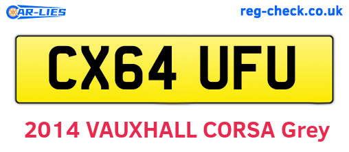 CX64UFU are the vehicle registration plates.