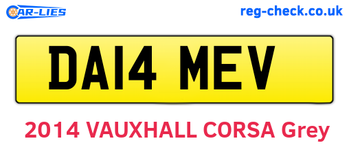 DA14MEV are the vehicle registration plates.