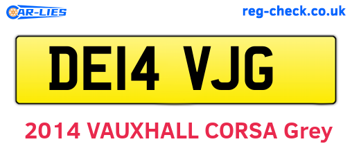 DE14VJG are the vehicle registration plates.