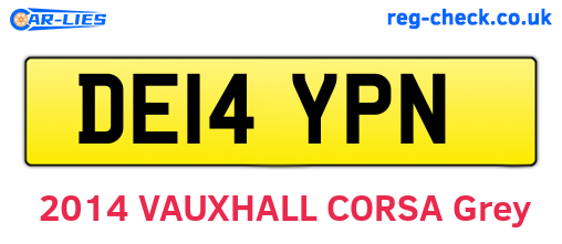 DE14YPN are the vehicle registration plates.