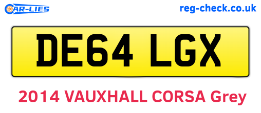 DE64LGX are the vehicle registration plates.