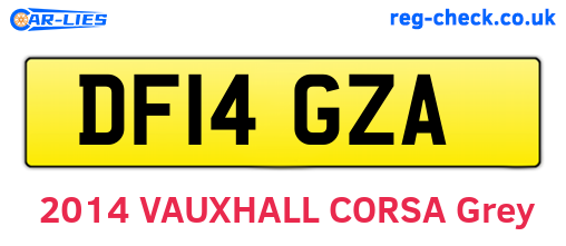 DF14GZA are the vehicle registration plates.