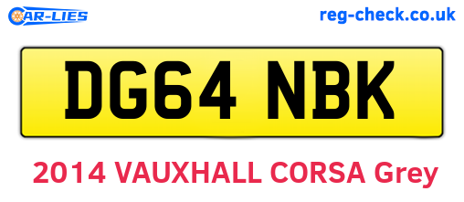 DG64NBK are the vehicle registration plates.