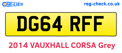 DG64RFF are the vehicle registration plates.