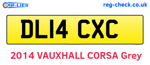 DL14CXC are the vehicle registration plates.