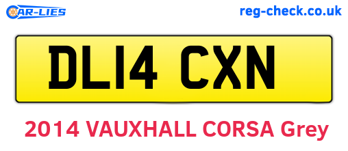 DL14CXN are the vehicle registration plates.