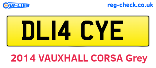 DL14CYE are the vehicle registration plates.