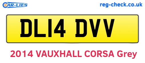 DL14DVV are the vehicle registration plates.