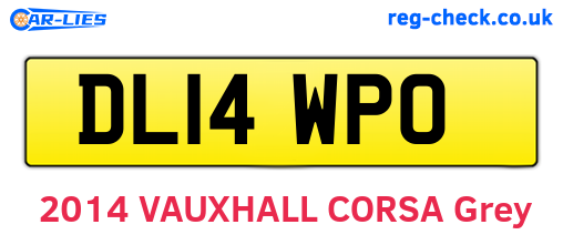 DL14WPO are the vehicle registration plates.