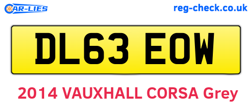DL63EOW are the vehicle registration plates.