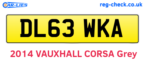DL63WKA are the vehicle registration plates.