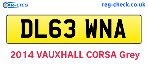 DL63WNA are the vehicle registration plates.